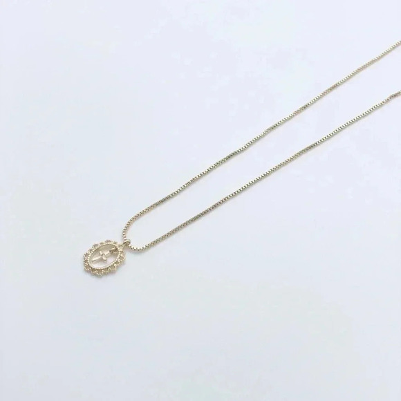 Gold Cross Necklace for woman | Dainty Cross Necklace | CZ Pendant Cross Pendant - Picture 2 of 8